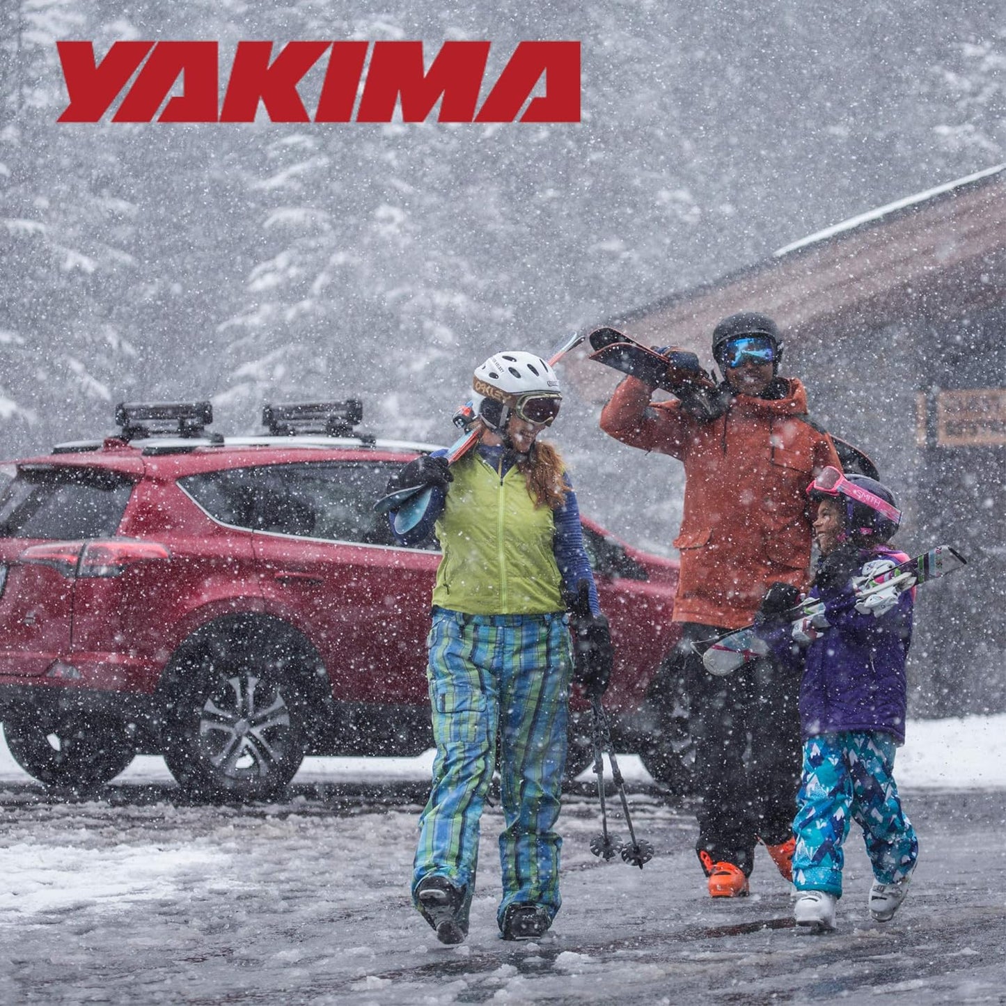 Yakima, PowderHound 6 Ski & Snowboard Mount, Fits Up to 6 Pairs of Skis or 4 Snowboards, Rides Quietly, Fits Most Roof Racks, Black