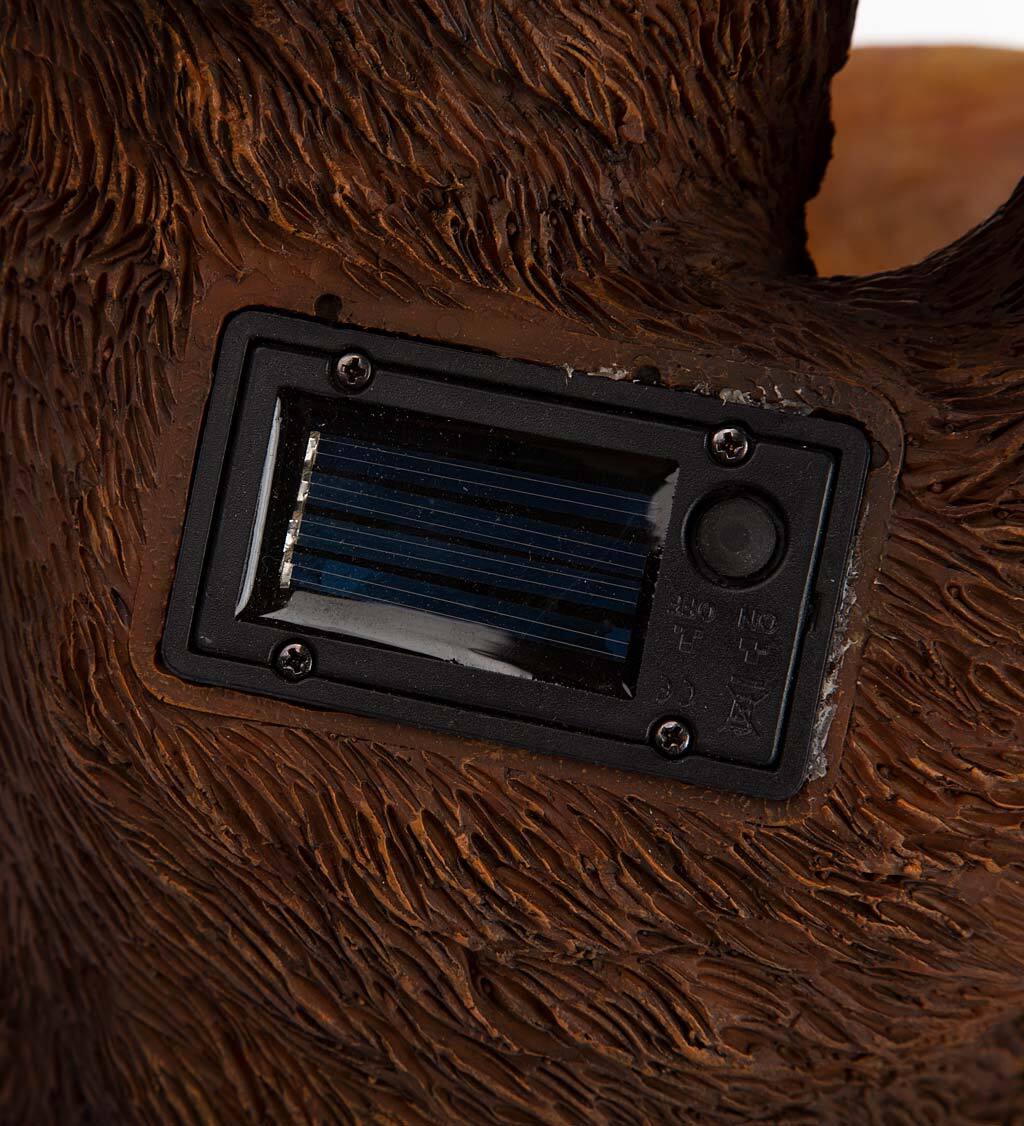 Oh Honey Solar Birdbath with Bear and Bee Hive