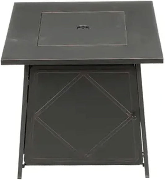 Four Seasons Patio Dual Heat 50,000 BTU Square Gas Fire Pit