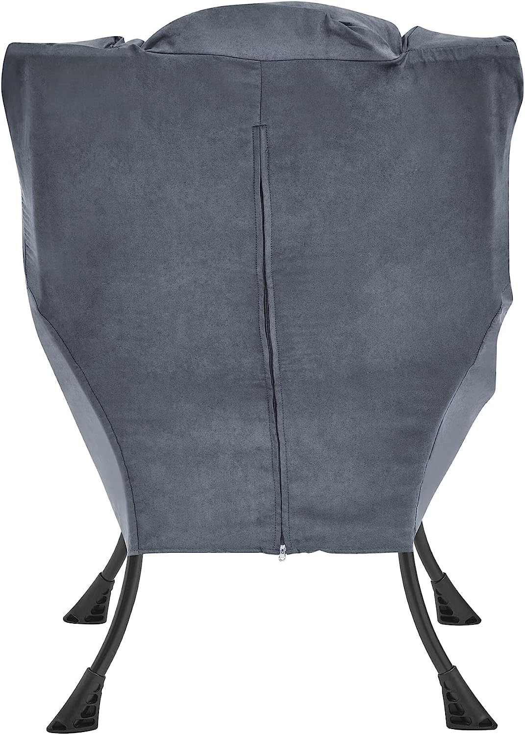 Living and More High Back Sofa Chair, Modern Fabric Lazy Chair, Accent Contemporary Lounge Chair, Cool Grey