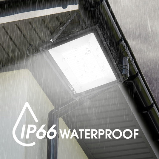 3 Pack 200W LED Flood Light,Super Bright Exterior Security Lights With Plug,IP66 Waterproof Outdoor Flood Light, 22800lm 5000K Daylight White Floodlight for Yard, Garden,Basketball Court, Arena