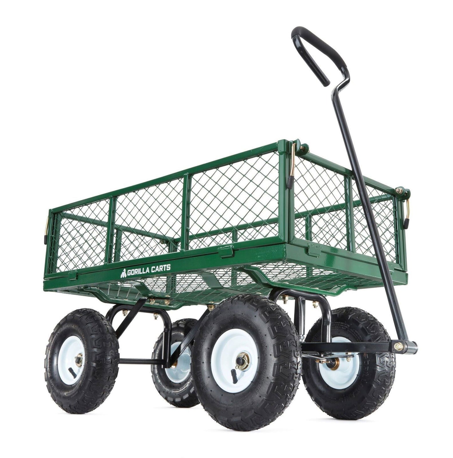 Gorilla Carts GOR400-COM Steel Garden Cart with Removable Sides, 400-lbs. Capacity, Green