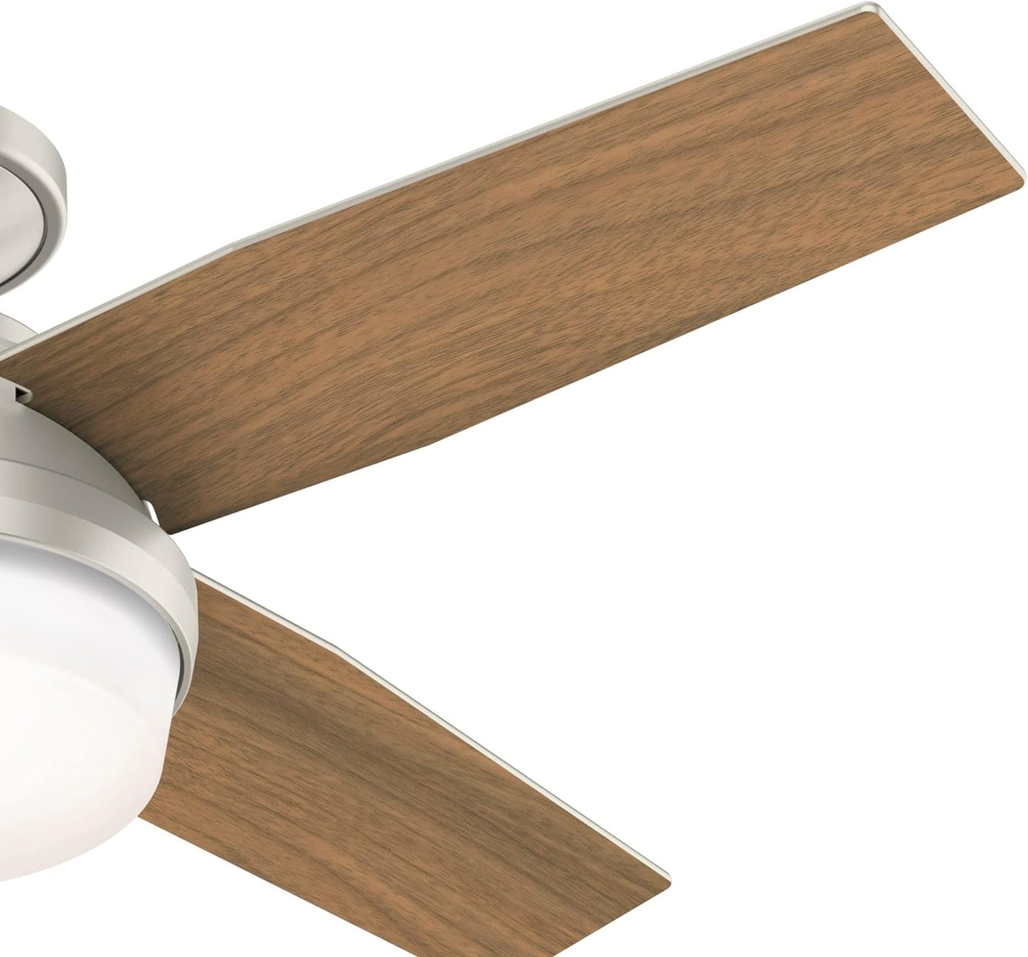 Hunter Fan Company Dempsey Low Profile Indoor / Outdoor Ceiling Fan with LED Light and Remote Control, 44", Matte Nickel