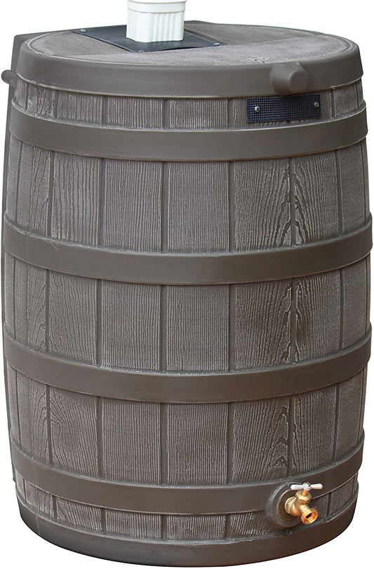 Good Ideas Rain Wizard 50 Gallon Plastic Outdoor Home Rain Barrel Water Storage Collector
