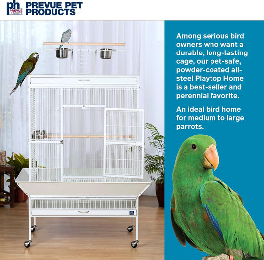 Pet Products Wrought Iron Select Bird Cage 3154C, Chalk White, 36-Inch by 24-Inch by 66-Inch