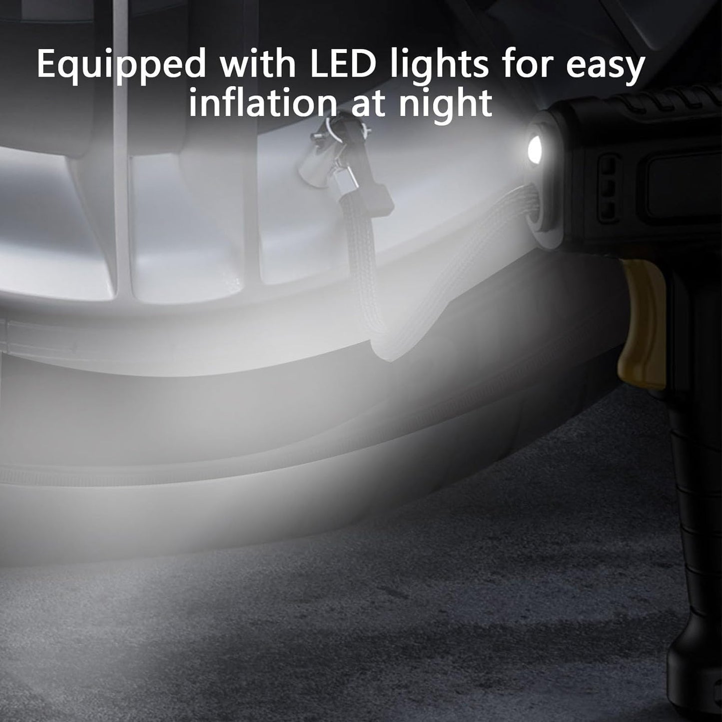 Tire Inflator Pump with Emergency LED Light - 12V