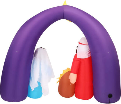 Farm 20ft. Tall Pre-Lighted Christmas Inflatable | Happy Snowman with RGB Lights and Storage Bag | Outdoor Holiday Amplified Holiday Celebration Party Decoration