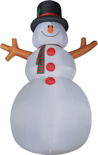 Farm 20ft. Tall Pre-Lighted Christmas Inflatable | Happy Snowman with RGB Lights and Storage Bag | Outdoor Holiday Amplified Holiday Celebration Party Decoration