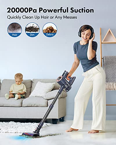 Homeika Cordless Vacuum Cleaner, 20Kpa Powerful Suction Vacuum with LED Display