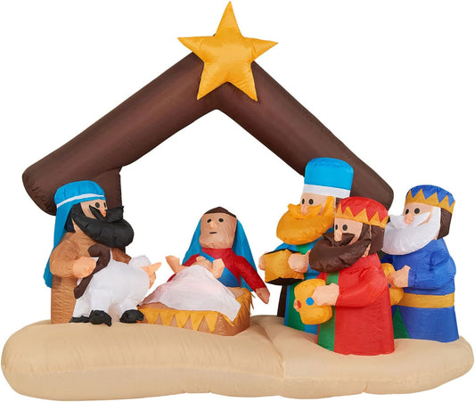 Farm 20ft. Tall Pre-Lighted Christmas Inflatable | Happy Snowman with RGB Lights and Storage Bag | Outdoor Holiday Amplified Holiday Celebration Party Decoration