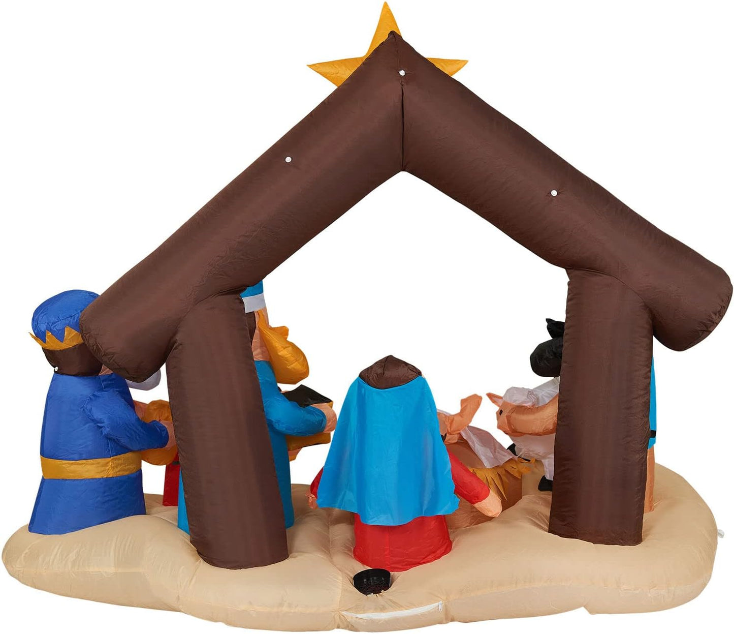 Farm 20ft. Tall Pre-Lighted Christmas Inflatable | Happy Snowman with RGB Lights and Storage Bag | Outdoor Holiday Amplified Holiday Celebration Party Decoration