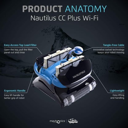 Dolphin Nautilus CC Robotic Pool Vacuum Cleaner All Pools up to 33 FT - Wall Climbing Scrubber Brush