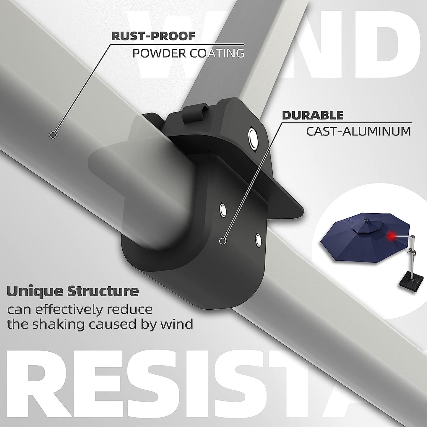 12ft Solar LED Patio Umbrella Outdoor Round Umbrella Large Cantilever Umbrella with LED Lights Windproof Bias Umbrella Heavy Duty Parasol for Garden Deck Pool Patio