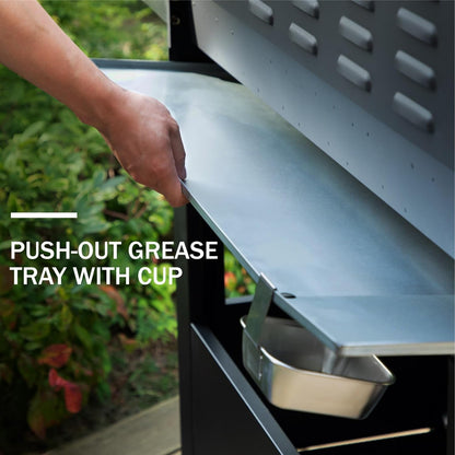 Burner Gas grill with side burner and enameled cast iron grille 42,000BTU outdoor cooking stainless steel propane grill Garden grill, silver