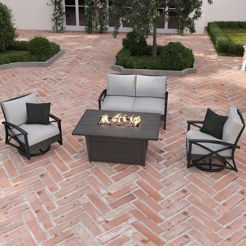 Martha Stewart Metal 4 - Person Seating Group with Cushions