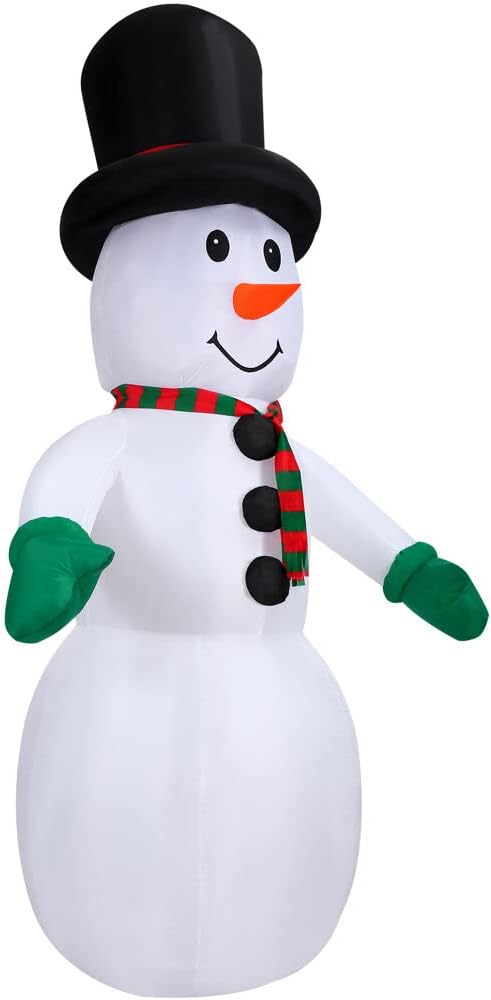 Farm 20ft. Tall Pre-Lighted Christmas Inflatable | Happy Snowman with RGB Lights and Storage Bag | Outdoor Holiday Amplified Holiday Celebration Party Decoration