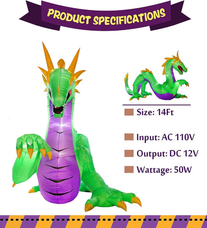 14ft Giant Inflatable Halloween Dragon