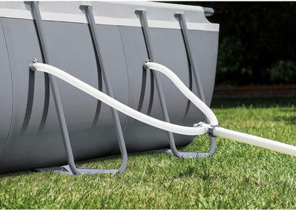 Rectangular Frame Above Ground Outdoor Swimming Pool Set with 1200 GPH Sand Filter Pump, Pool Cover and Ladder