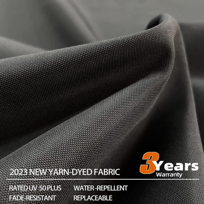 12ft Solar LED Patio Umbrella Outdoor Round Umbrella Large Cantilever Umbrella with LED Lights Windproof Bias Umbrella Heavy Duty Parasol for Garden Deck Pool Patio