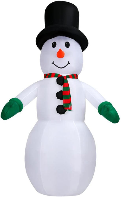 Farm 20ft. Tall Pre-Lighted Christmas Inflatable | Happy Snowman with RGB Lights and Storage Bag | Outdoor Holiday Amplified Holiday Celebration Party Decoration