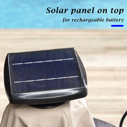 12ft Solar LED Patio Umbrella Outdoor Round Umbrella Large Cantilever Umbrella with LED Lights Windproof Bias Umbrella Heavy Duty Parasol for Garden Deck Pool Patio