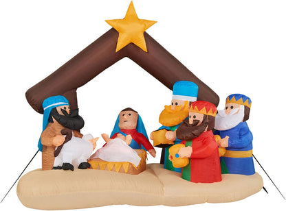 Farm 20ft. Tall Pre-Lighted Christmas Inflatable | Happy Snowman with RGB Lights and Storage Bag | Outdoor Holiday Amplified Holiday Celebration Party Decoration