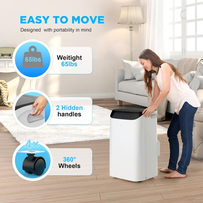 Portable Air Conditioners with Remote Control, 3-in-1 Free Standing Cooling AC Unit with Fan & Dehumidifier, Cools Room up to 700 sq.ft, Smart/Sleep Mode,3 Speed,Auto Swing,24H Timer