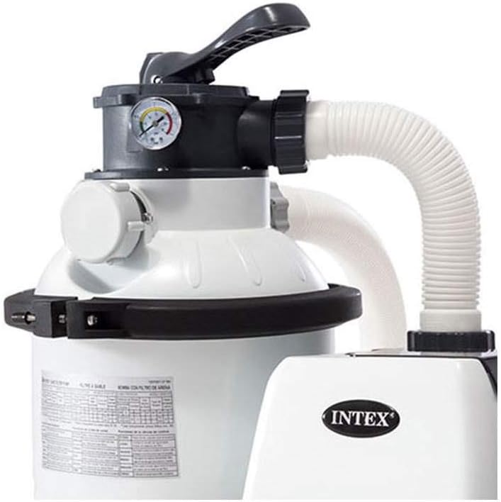 Intex 26651EG Krystal Clear 16 Inch 3,000 GPH Above Ground Pool Sand Filter Pump with Automatic Timer, GFCI, and 6 Function Control, Gray