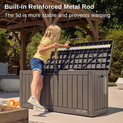230 Gallon Deck Box, Outdoor Storage Box with Padlock