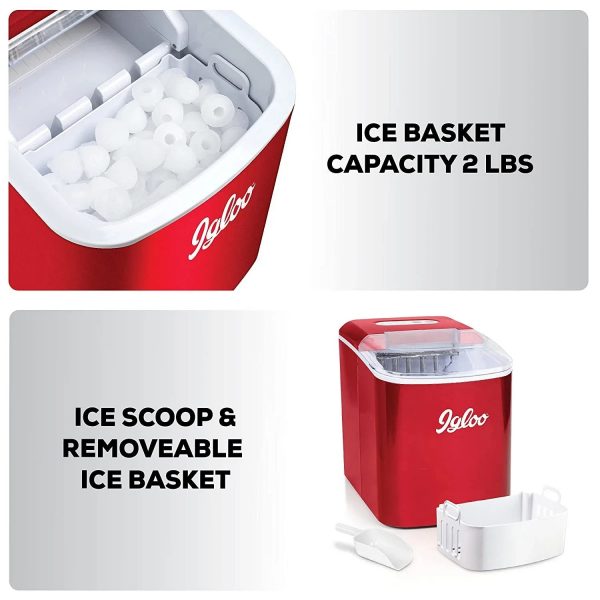 Igloo ICEB26RR Automatic Portable Electric Countertop Ice Maker Machine
