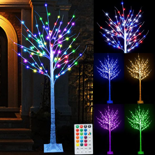 7ft 150 LED Colorful Birch Tree with Remote Control