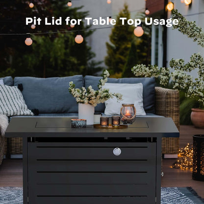 Gas Fire Pit Table, 50,000 BTU Outdoor Propane Fire Pit