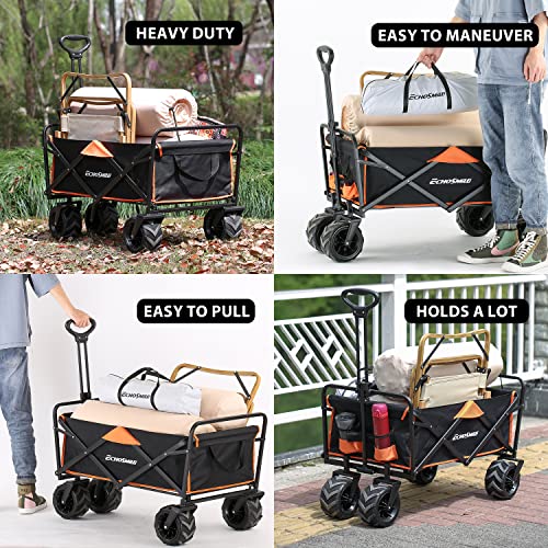 Heavy Duty 350 lb Capacity Foldable Wagon with Large Wheels