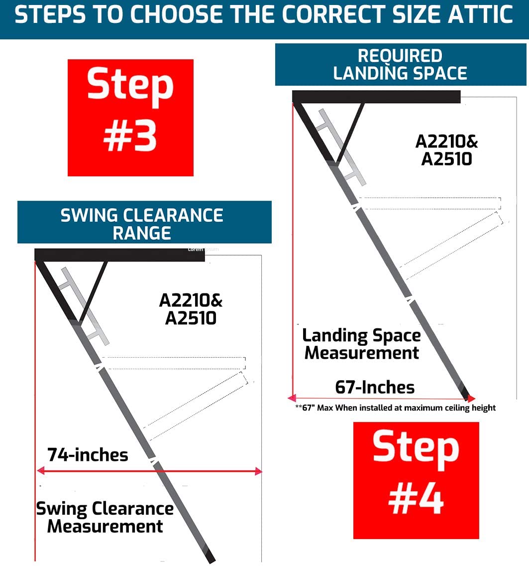 25-1/2 by 54-Inch Elite, 7'8′′-10-Foot Ceiling Height, 375-Pound Capacity, Type IAA, AA2510, Aluminum Ladder, attic, x Rough Opening, Silver