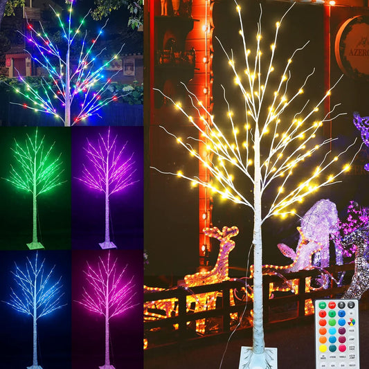 7ft 150 LED Colorful Birch Tree with Remote Control