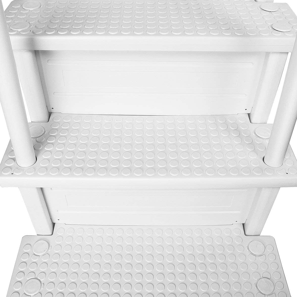Select Anti-Slip in-Pool Steps | Gray | for Above Ground Swimming Pools | Can Mount to Decks 48" to 54" H | Safety Stairs Capacity Up to 300 lbs