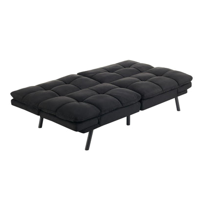 Mainstays Memory Foam Futon, Black Faux Suede Fabric