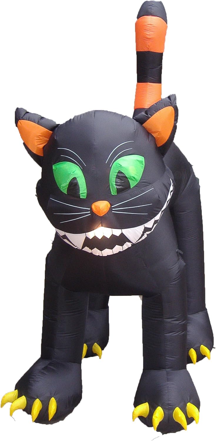 11 Foot Tall Animated Halloween Inflatable Black Cat