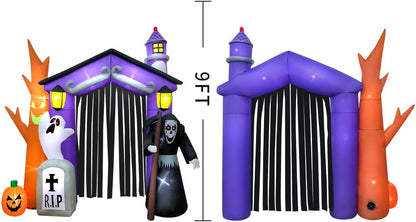 9ft Halloween Inflatable Decorated Haunted House