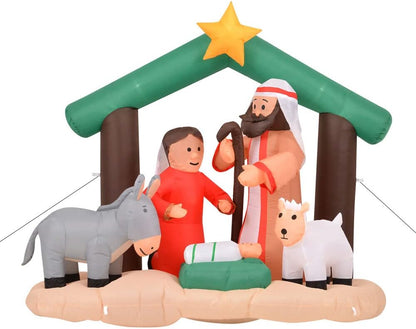 Farm 20ft. Tall Pre-Lighted Christmas Inflatable | Happy Snowman with RGB Lights and Storage Bag | Outdoor Holiday Amplified Holiday Celebration Party Decoration