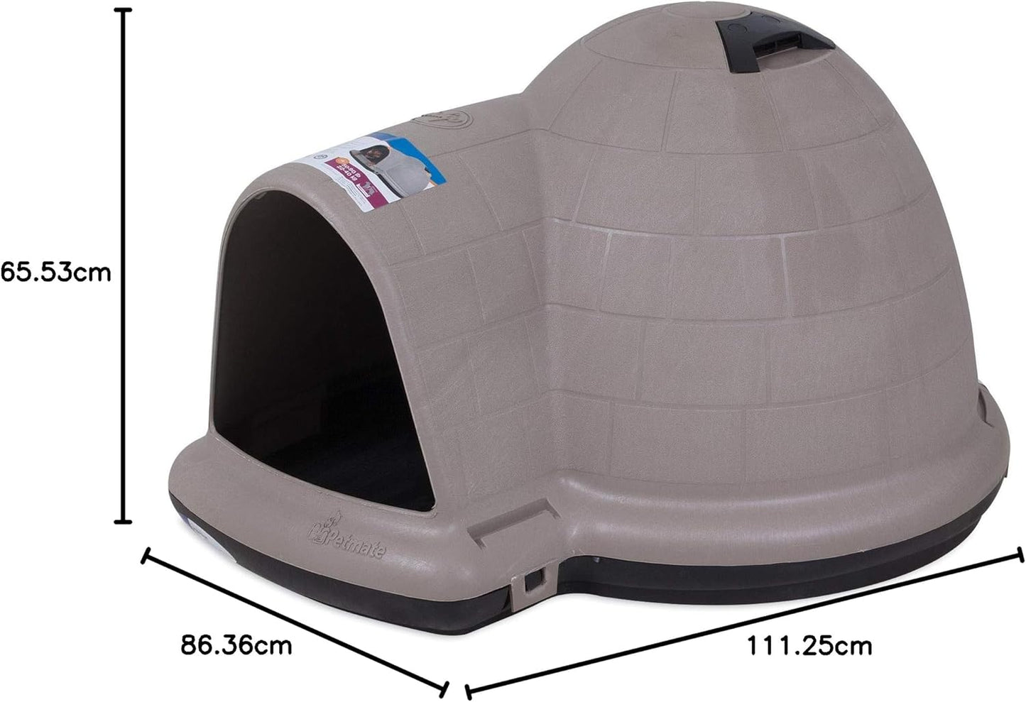 Petmate Indigo Dog House (Igloo Dog House, Made in USA with 90% Recycled Materials, All-Weather Protection Pet Shelter) for XL Dogs -90 to 125 pounds, Made in USA