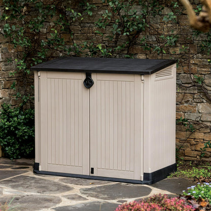 Keter Store-It-Out Midi 30-Cu Ft All-Weather Resin Storage Shed, Beige