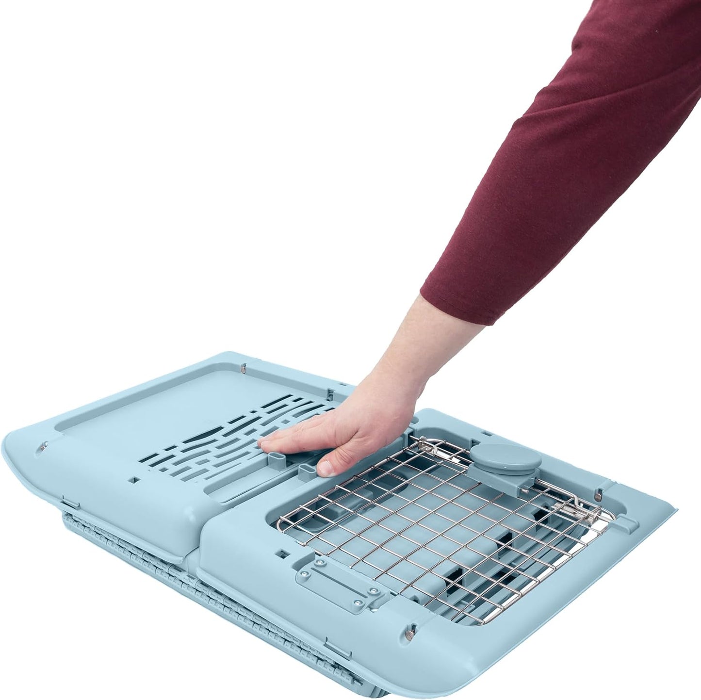 SportPet Designs Plastic Kennels Rolling Plastic Airline Approved Wire Door Travel Dog Crate, XXX-Large, Gray