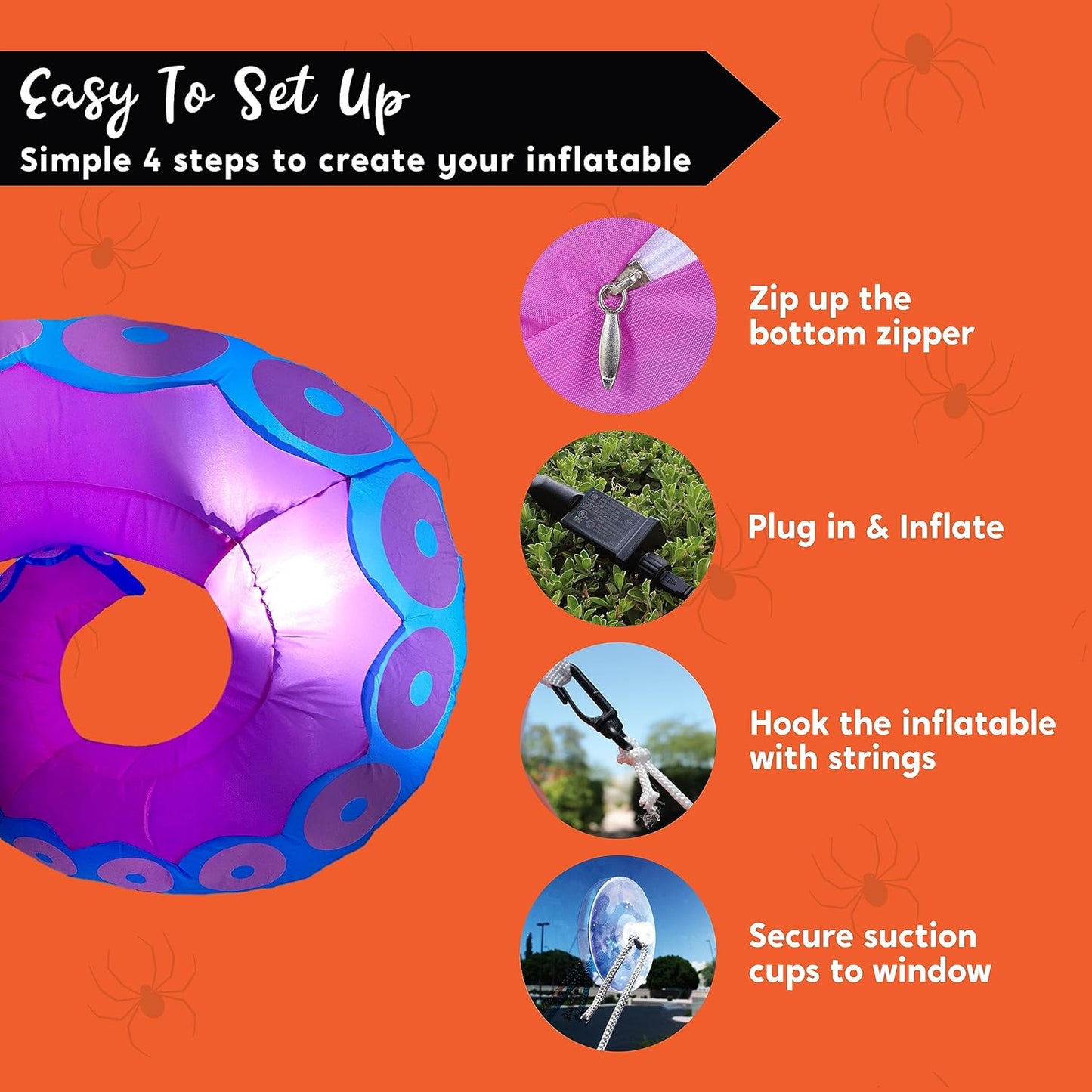 3-Pack Halloween Inflatable Giant Octopus Tentacles