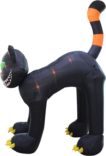 11 Foot Tall Animated Halloween Inflatable Black Cat