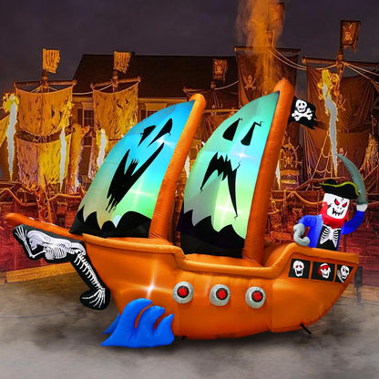 10ft Halloween Inflatable Pirate Ship Decoration