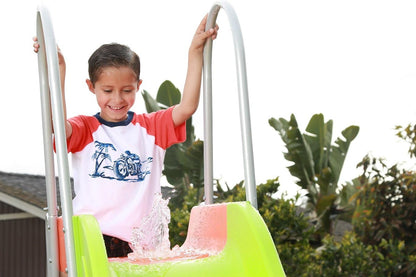 Outdoor Play Set Kids Slide: 10 ft Freestanding Climber, Swingsets, Playground Jungle Gyms Kids Love – Above Ground Pool Slide for Summer Backyard