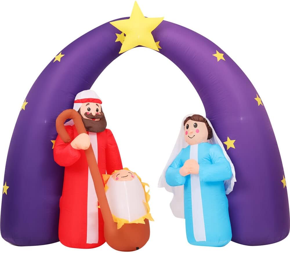 Farm 20ft. Tall Pre-Lighted Christmas Inflatable | Happy Snowman with RGB Lights and Storage Bag | Outdoor Holiday Amplified Holiday Celebration Party Decoration