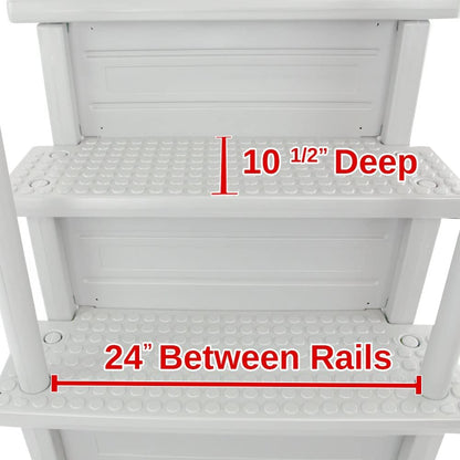 Select Anti-Slip in-Pool Steps | Gray | for Above Ground Swimming Pools | Can Mount to Decks 48" to 54" H | Safety Stairs Capacity Up to 300 lbs
