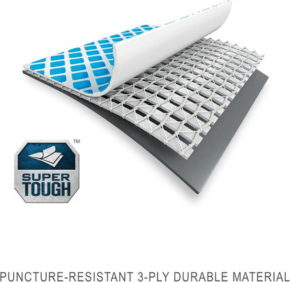 Rectangular Frame Above Ground Outdoor Swimming Pool Set with 1200 GPH Sand Filter Pump, Pool Cover and Ladder